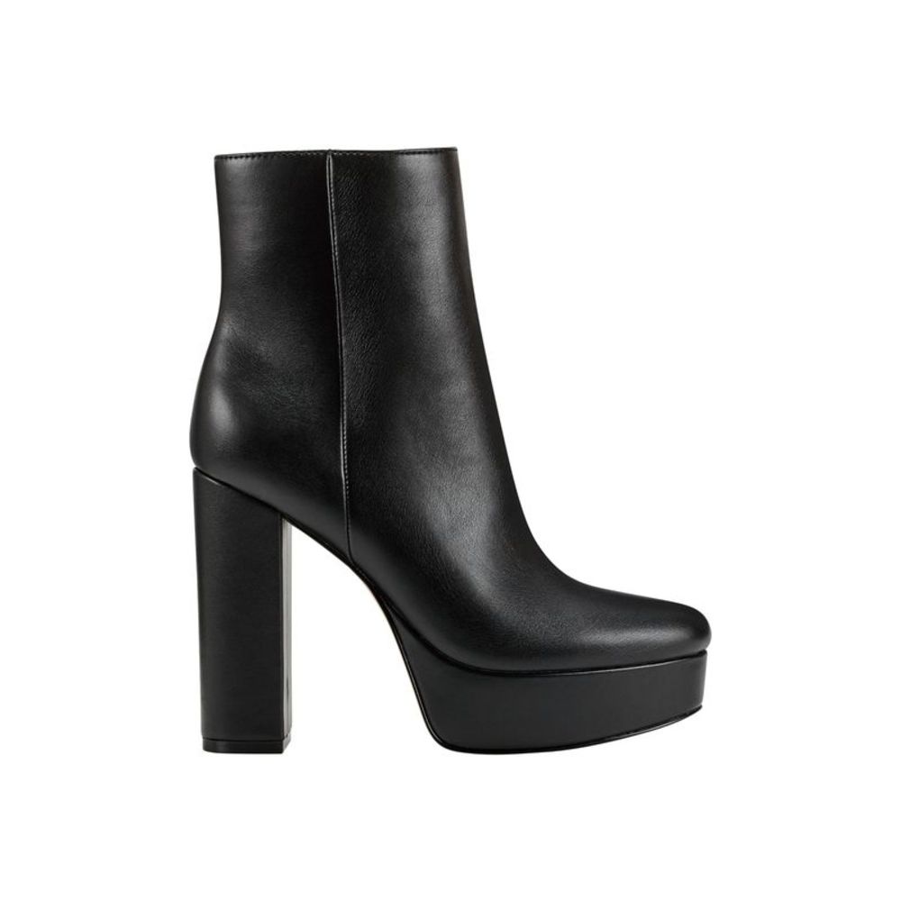 MARC FISHER Womens Black 1-1/2" Platform Rublia Almond Toe Block Heel Boots 7 M - Picture 2 of 4